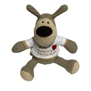 American Greetings Boofle Dog Knitted Stuffed Animal with Sweater 9.5”